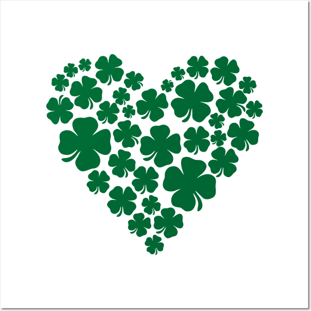 Shamrock Heart - St Paddys Wall Art by Jerry After Young